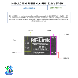 MODULO MINI FUENTE HLK-PM01 220V A 5V 3W