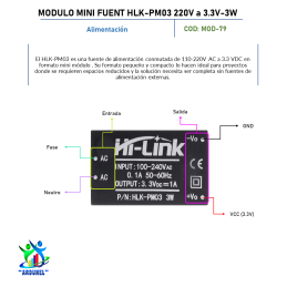 MODULO MINI FUENTE HLK-PM03 220V A 3.3V 3W