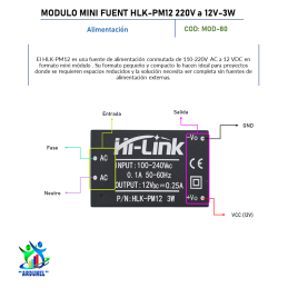 MODULO MINI FUENTE HLK-PM12 220V A 12V 3W