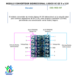 MODULO CONVERTIDOR BIDIRECCIONAL LÓGICO IIC I2C 5V A 3,3 V