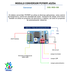 MODULO CONVERSOR PCF8591 AD/DA