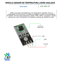 MODULO SENSOR DE TEMPERATURA LM35D ANALÓGICA