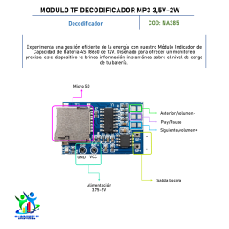 MODULO TF DECODIFICADOR MP3 3,5V 2W