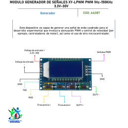 MODULO GENERADOR DE SEÑALES XY-LPWM PWM 1HZ-150KHZ 3.3V-30V