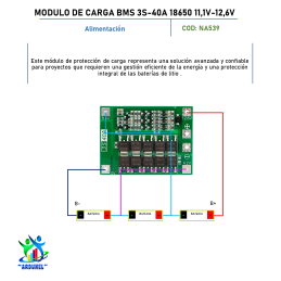 MODULO DE CARGA BMS 3S 40A 18650 11,1V 12,6V