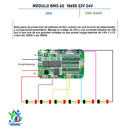 MODULO BMS 6S 18650 22V 24V