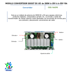 MODULO CONVERTIDOR BOOST DC-DC DE 200W 6-35V A 6-55V 10A