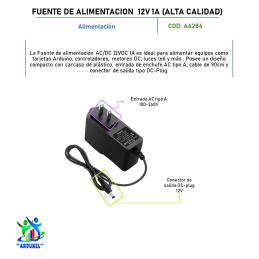 FUENTE DE ALIMENTACION 12V 1A (ALTA CALIDAD)