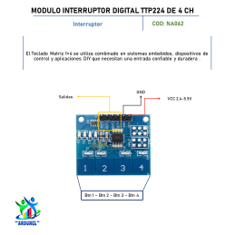 INTERRUPTOR DIGITAL TTP224 DE 4 CANALES