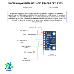 MODULO GY-45 MMA8452 ACELERADOR DE 3 EJES