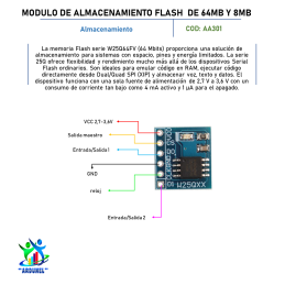 MODULO DE ALMACENAMIENTO FLASH DE 64 Mbits Y 8 Mbytes