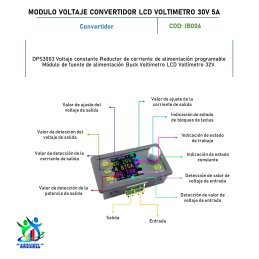 MODULO VOLTAJE CONVERTIDOR LCD VOLTIMETRO 30V 5A