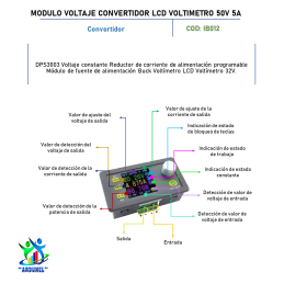 MODULO DE VOLTAJE CONVERTIDOR LCD VOLTIMETRO 50V 15A