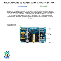 MÓDULO FUENTE DE ALIMENTACIÓN AC-DC / 36V 5A 180W