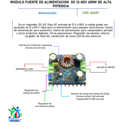 MODULO FUENTE DE ALIMENTACIÓN DC12-80V 600W DE ALTA POTENCIA