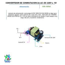 CONVERTIDOR DE CONMUTACIÓN 2A AC-DC 220V A 5V