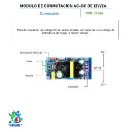 MÓDULO DE CONMUTACIÓN AC-DC DE 12V/2A