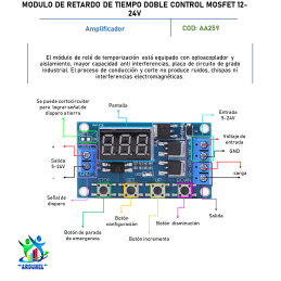 MÓDULO DE RETARDO DE TIEMPO DOBLE CONTROL MOSFET 12 24V