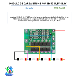 MODULO DE CARGA BMS 4S 40A 18650 14.8V 16.8V