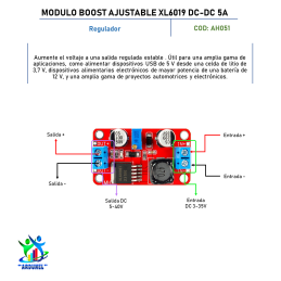 MODULO BOOST AJUSTABLE XL6019 DC-DC 5A