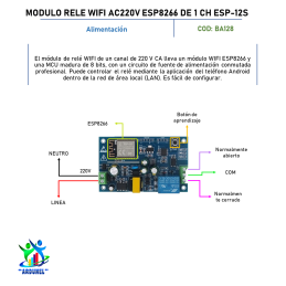 MODULO DE RELE WIFI AC220V ESP8266 DE 1 CANAL ESP-12S