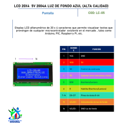 LCD 20X4 5V 2004A LUZ DE FONDO AZUL (ALTA CALIDAD)