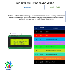 LCD 20X4 5V LUZ DE FONDO VERDE