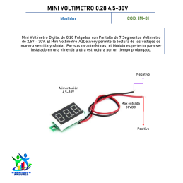 MINI VOLTÍMETRO 0.28" 4.5-30V