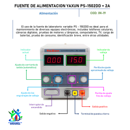 FUENTE DE ALIMENTACIÓN YAXUN PS-1502DD+ 2A