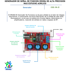 GENERADOR DE SEÑAL DE FUNCIÓN XR2206 DE ALTA PRECISIÓN MAS ESTUCHE ACRÍLICO