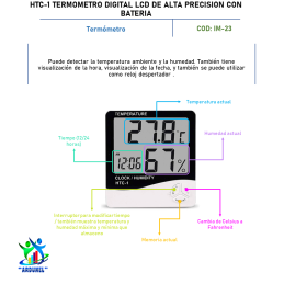 HTC-1 TERMÓMETRO DIGITAL LCD DE ALTA PRECISIÓN (CON BATERIA)