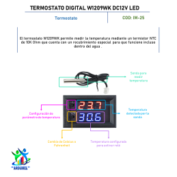 TERMOSTATO DIGITAL W1209WK DC12V LED