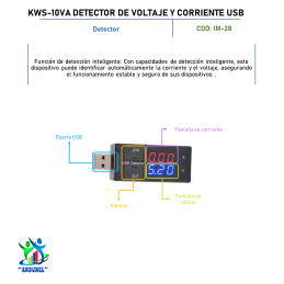 KWS-10VA DETECTOR DE VOLTAJE Y CORRIENTE USB