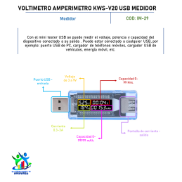 VOLTIMETRO AMPERIMETRO KWS-V20 USB MEDIDOR