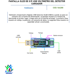 PANTALLA OLED DE 0.91" USB VOLTÍMETRO DEL DETECTOR CARGADOR