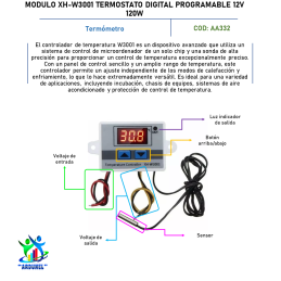 MODULO XH-W3001 TERMOSTATO DIGITAL PROGRAMABLE 12V 120W