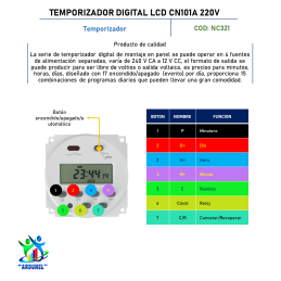 TEMPORIZADOR DIGITAL LCD CN101A 220V