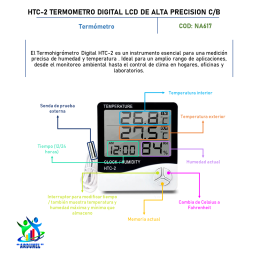 HTC-2 TERMÓMETRO DIGITAL LCD DE ALTA PRECISIÓN C/BATERIA)