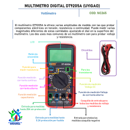 MULTIMETRO DIGITAL DT9205A (UYIGAO)