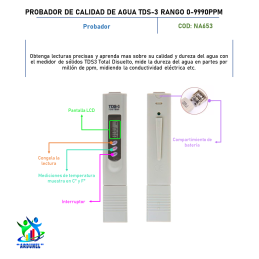 PROBADOR DE CALIDAD DEL AGUA TDS-3 RANGO 0-9990PPM