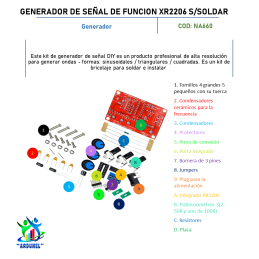 GENERADOR DE SEÑAL DE FUNCIÓN XR2206 S/SOLDAR