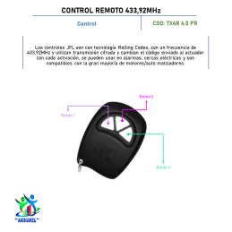 CONTROL REMOTO 433,92 MHZ