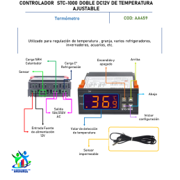 CONTROLADOR STC-3028 AC110V-220V DE TEMPERATURA AJUSTABLE