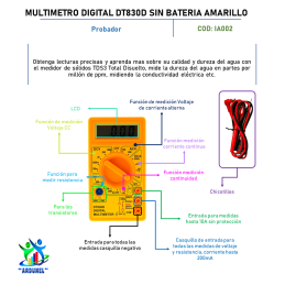 MULTÍMETRO DIGITAL DT830D S/B AMARILLO