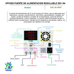 SPS305 FUENTE DE ALIMENTACION REGULABLE 30V 5A