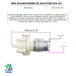 MINI ACUARIO BOMBA DE AGUA R385 DC6-12V