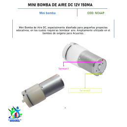 MINI BOMBA DE AIRE DC 12V 150MA