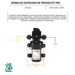 BOMBA DE DIAFRAGMA DE PRESIÓN 12V 70W