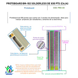 PROTOBOARD BM-102 SOLDERLESS DE 830 PTS. (CAJA)