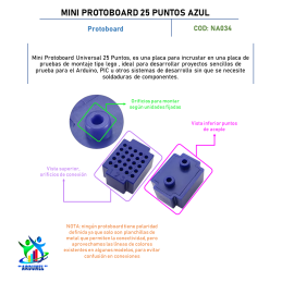 MINI PROTOBOARD 25 PUNTOS AZUL